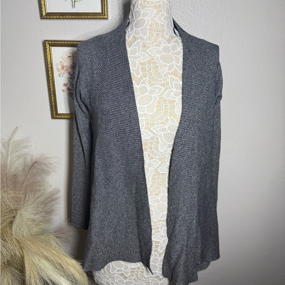 Gray Open Front Women's Sweater